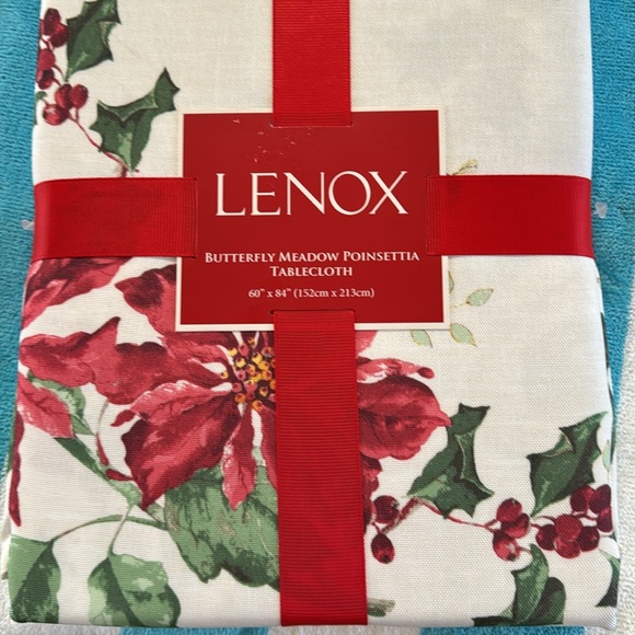Lenox Butterfly Meadow Poinsettia Collection 60” x 84” Tablecloth - Picture 2 of 5